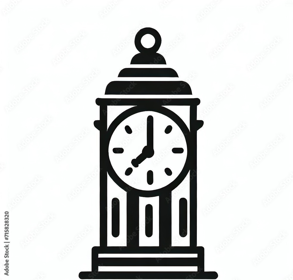 Clock tower simple icon, isolated on white background. Clock tower simple icon, isolated on white background.