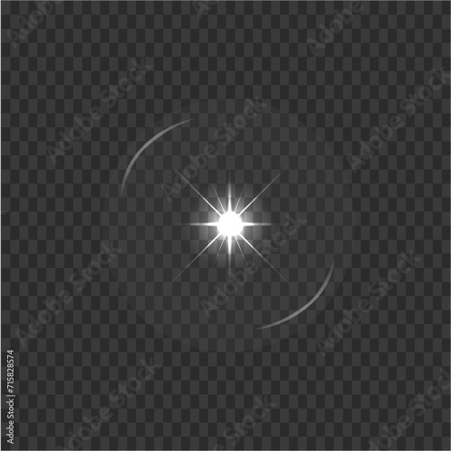 Shine glowing stars. Vector lights