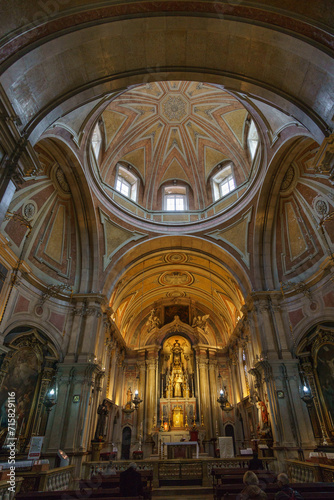 View of interior Santo Antonio de Lisboa an old church in the city, Lisbon, Portugal