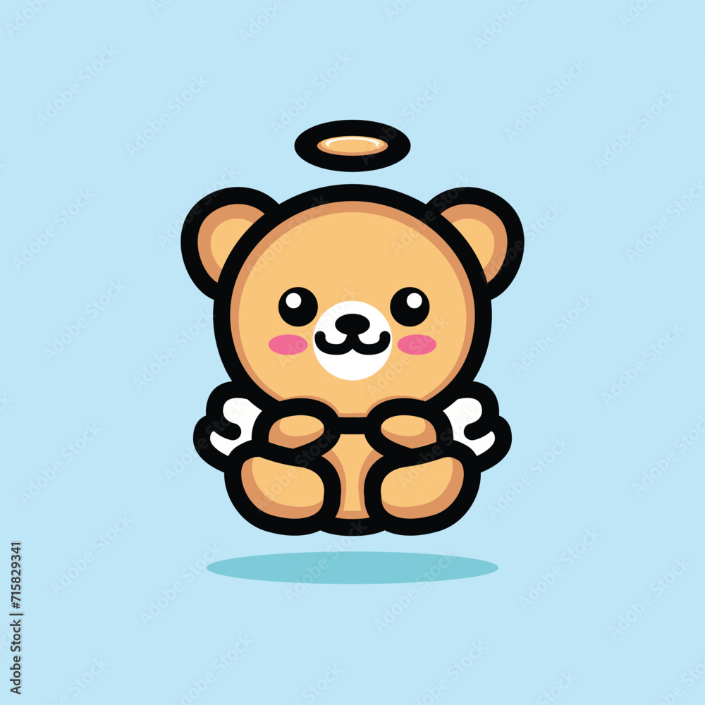 Obraz premium Cute Bear Mascot Cartoon Animal Vector Logo Design illustration