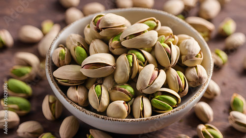 A bowl of healthy green pistachio nut bean