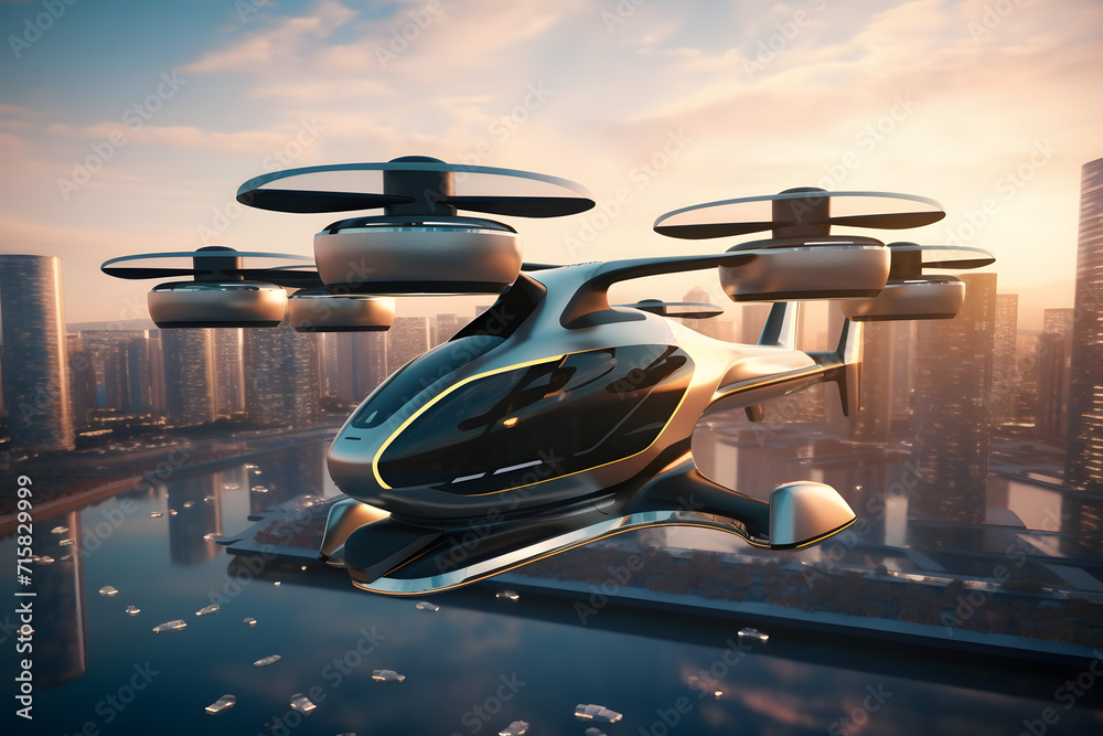 Future of urban air mobility, city air taxi, UAM urban air mobility ...