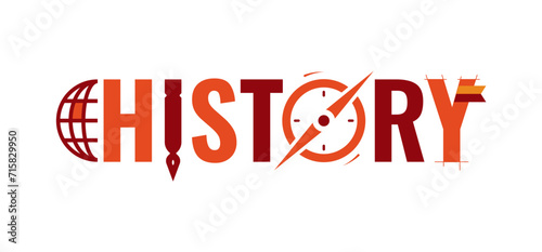 concept history word. history word with symbols design