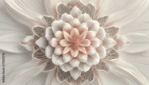 Abstrakcyjny kwiat lotosu lub dalii na białym tle