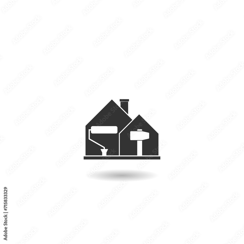 Repairs in the house icon with shadow