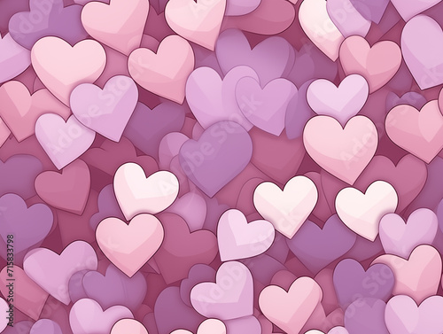 Seamless purple hearts pattern