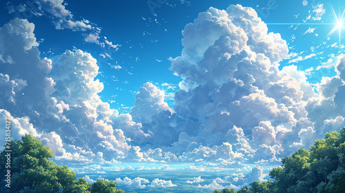 blue sky and clouds