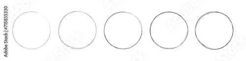 circles set. hand drawing different circles photo