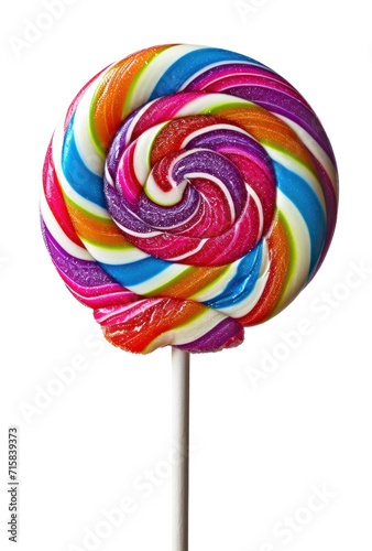 a colourful lollipop on a stick isolated © olegganko