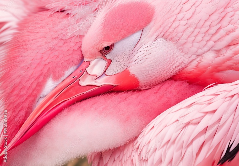 Fototapeta premium A close up to a Chilean flamingo large bird. Phoenicopterus chilensis 