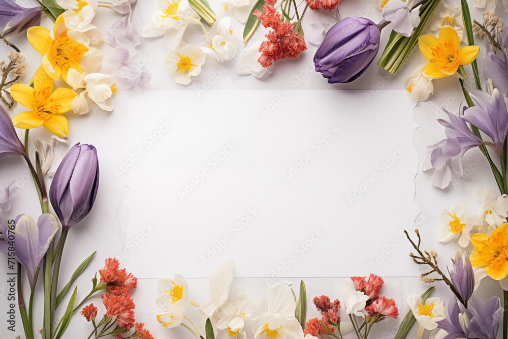 Spring flowers background. Happy Easter. Mother's Day. International Women's Day