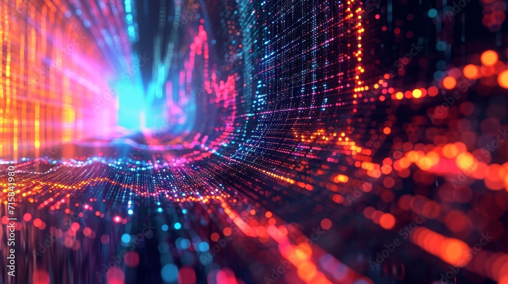 Naklejka premium The Digital Symphony: A Screen's Tale Unfolds