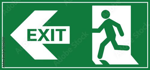 Emergency fire exit sign, Emergency sign, Emergency exit, Emergency Exit sign board, Green emergency exit sign, Fire sign