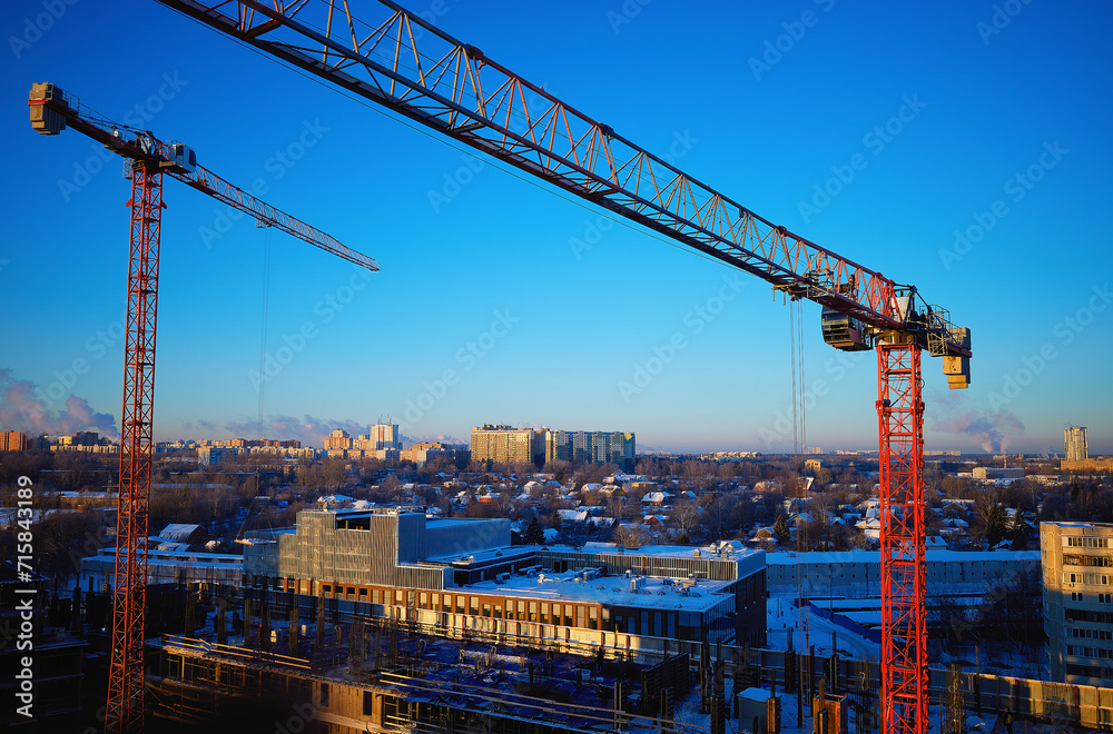 Construction crane object closeup background