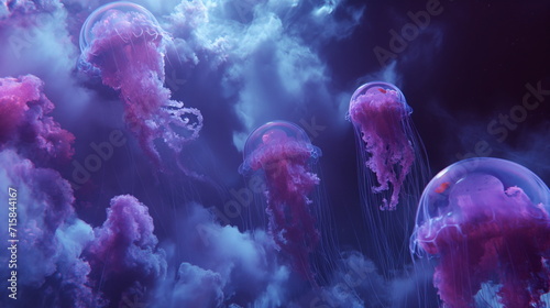 capsule belches smoke through the atmosphere and crashes on an alien world full of jellyfish