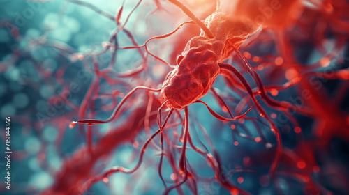 Fotografiet Blood vessels, neural connections