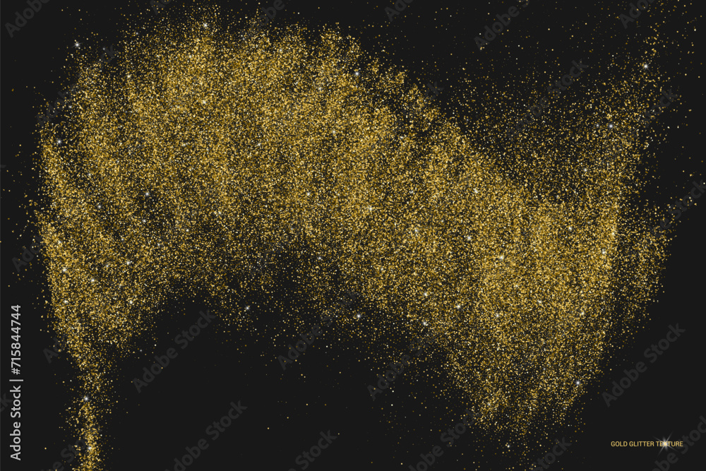 Gold light pattern texture on black backdrop. Abstract starlight ...