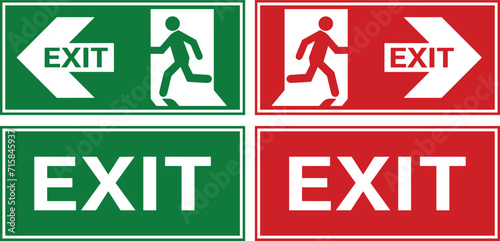 Collection Emergency fire exit sign, Emergency sign, Emergency exit, Emergency Exit sign board, Green and Red emergency exit sign, Fire sign