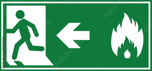 Emergency fire exit sign, Emergency sign, Emergency exit, Emergency Exit sign board, Green emergency exit sign, Fire sign