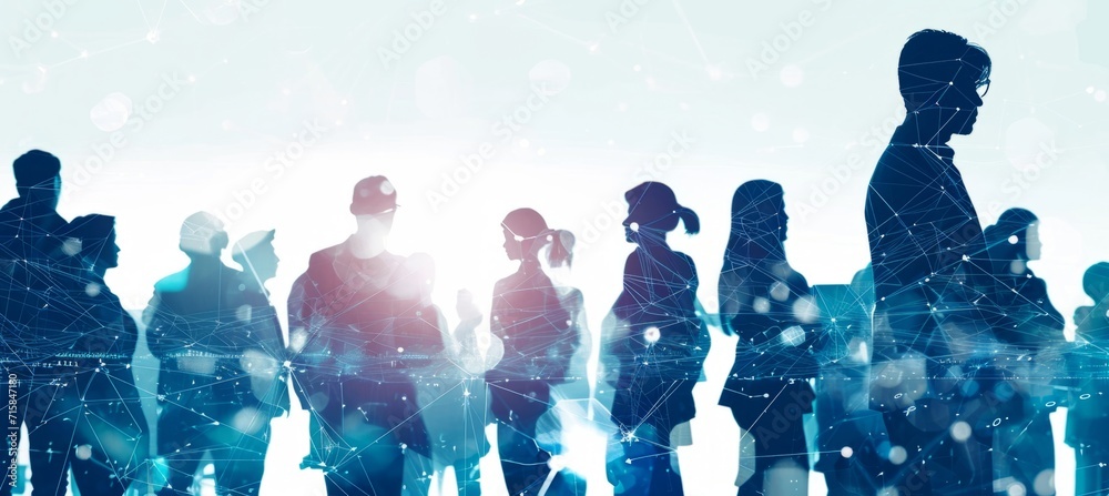 © SKIMP Art - a group of people stand together in front of an electronic monitor Generative AI © SKIMP Art - a group of people stand together in front of an electronic monitor Generative AI