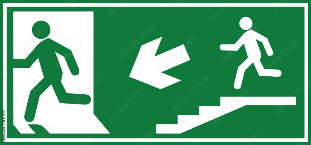 Emergency fire exit sign, Emergency sign, Emergency exit, Emergency ...