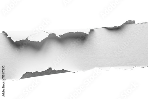 Ripped paper tear from notebook or sheet isolated on transparent png background, cutout paper, blank note piece, photo