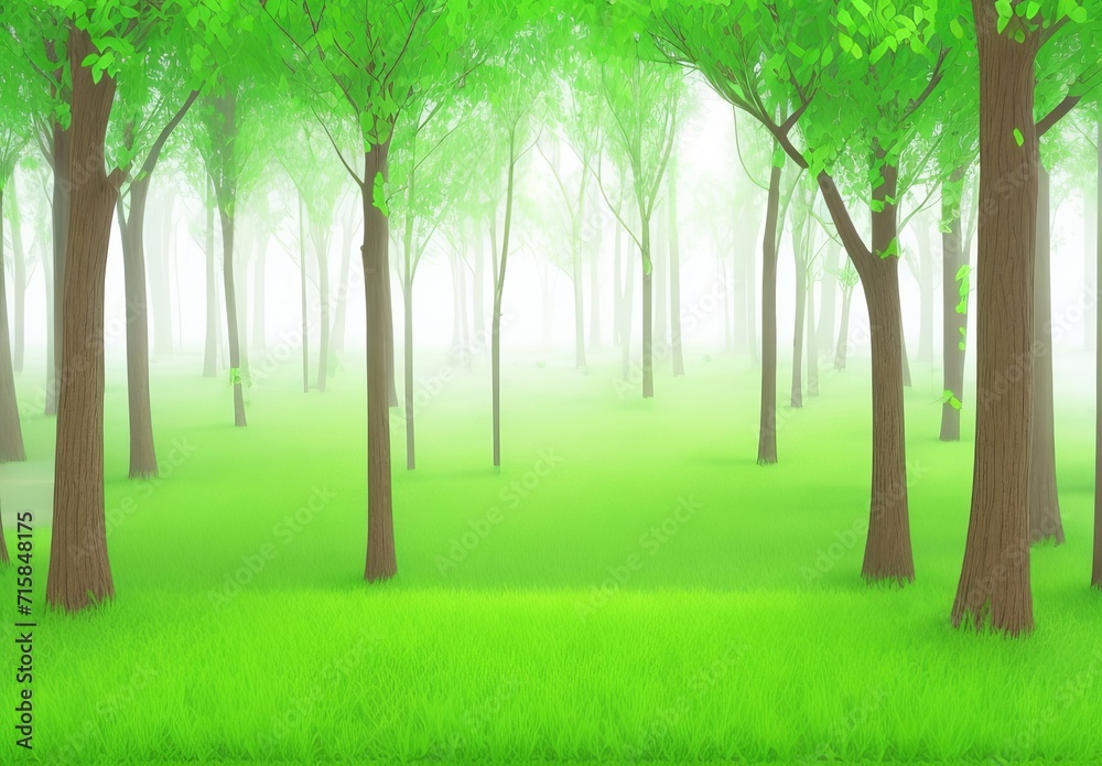 Obraz premium Forest on transparent background 3d rendering