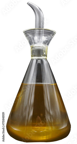Aceite de oliva en aceitera con fondo transparente photo
