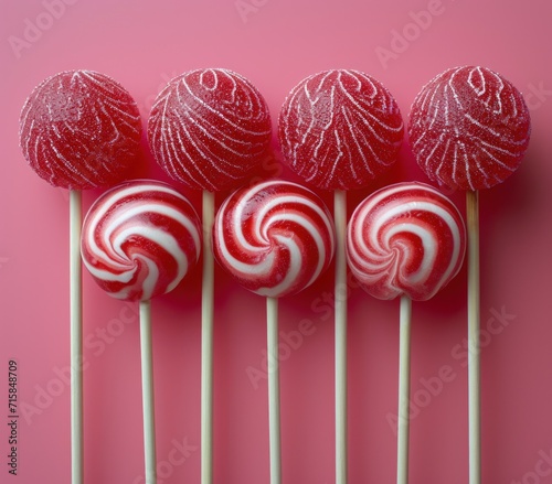 red and white lollypins on a stick