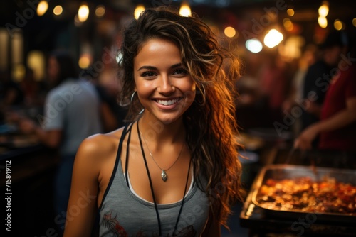Salgada canjica at a street food event in São Paulo, with live music., generative IA © Gabriel
