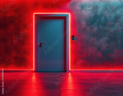 exit door in an empty room