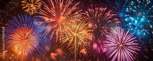 a colorful display of fireworks on a night sky