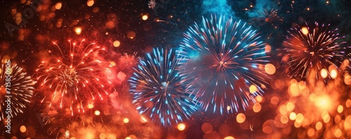 fireworks in the sky with many colored and bright lights