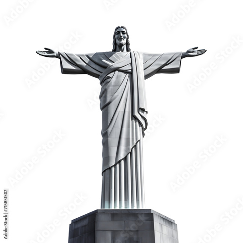 Christ the Redeemer statue of Jesus Christ in Rio de Janeiro isolated photo