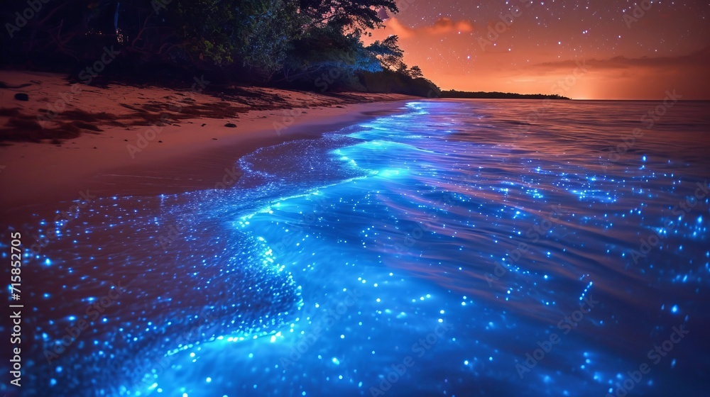 Bioluminescent Waves: Glowing Magic on the Shore
