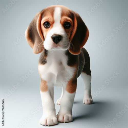 beagle puppy sitting on floor © Deanmon