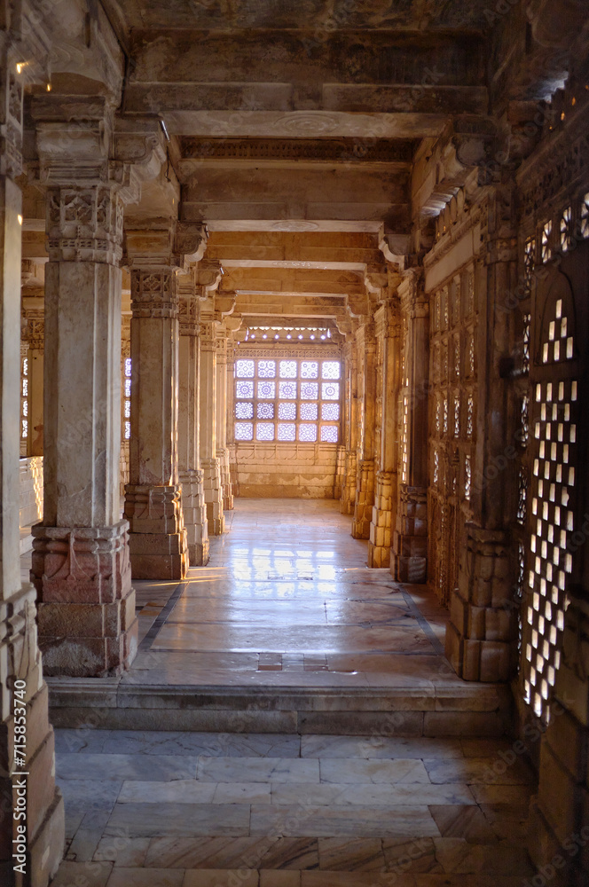 Fototapeta premium Jali or Jaali from Stone and columns interior.