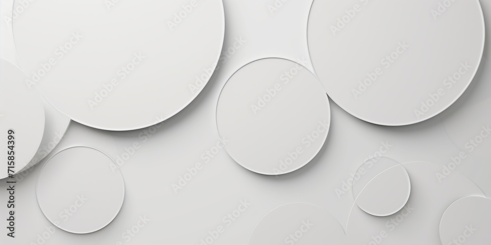 A minimalist composition of intersecting circles in various sizes - obrazy, fototapety, plakaty 