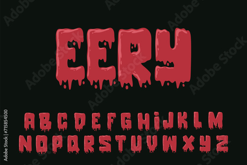 Alphabet Erry Horror Melt Graffiti Font Type Cartoon Vector
