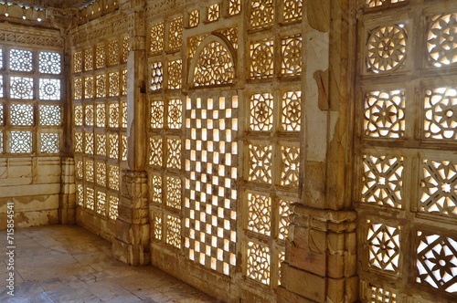 Jali or Jaali from Stone at Sarkhjez Roza, Ahmedabad, India