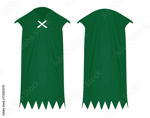 Green  stone age dress. vector