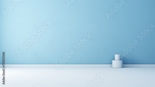 Clean and simple blue wall empty room background or backdrop for online presentations and virtual meetings 
