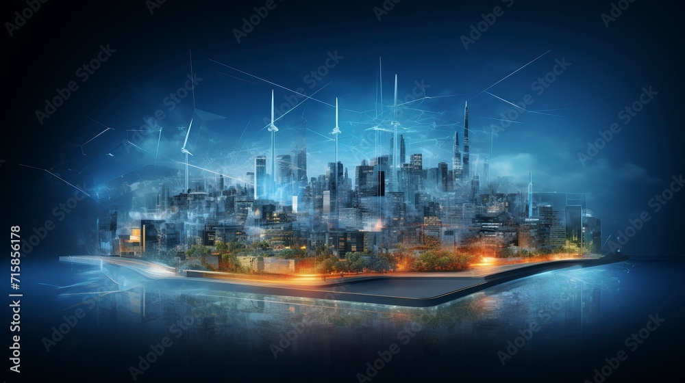 Obraz premium Data Metropolis: Connectivity and Future Technology