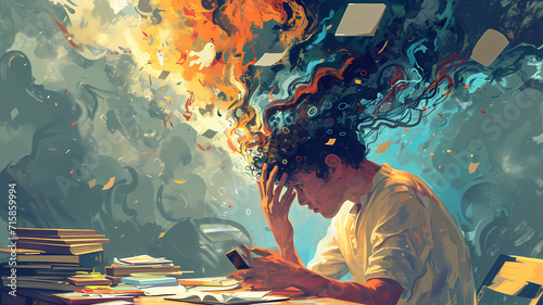 an illustration of anxiety as digital art photo