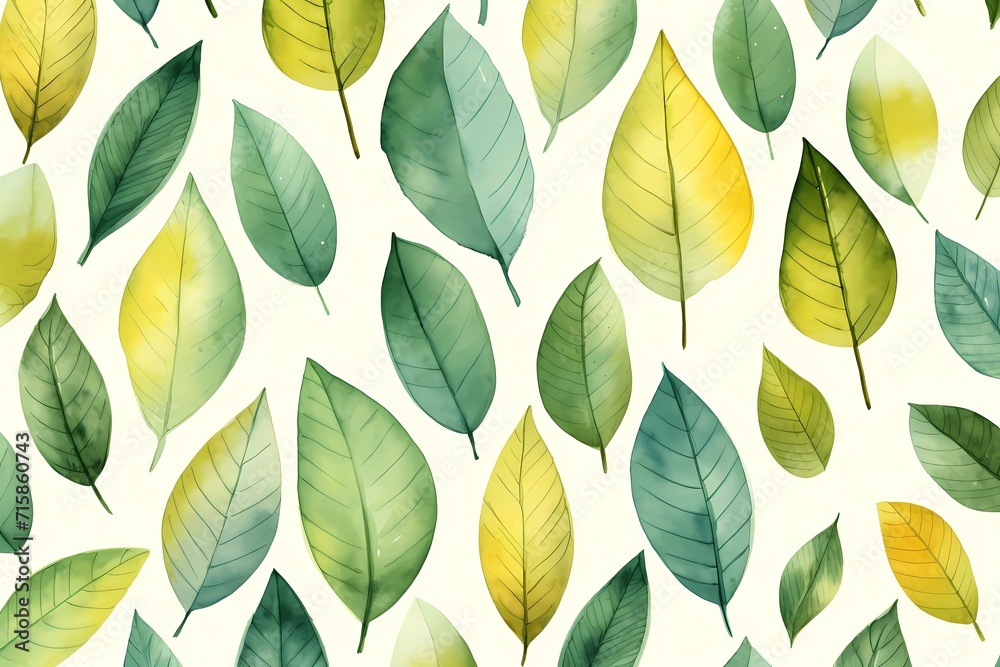 seamless background picture with leaf pattern, leaves, trees, tree branches