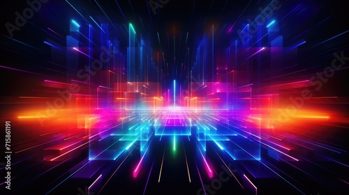 abstract background with neon lights and shapes  modern and dynamic background  science and technology concept  futuristic styled backdrop