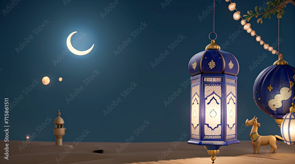 3D realistic Islamic background - obrazy, fototapety, plakaty 