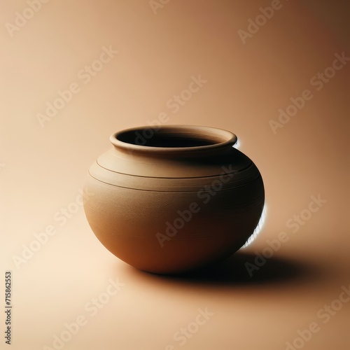 clay jug on simple background