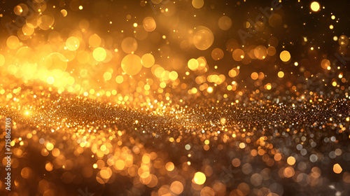 abstract gold background with blur bokeh light glitter Generative Ai