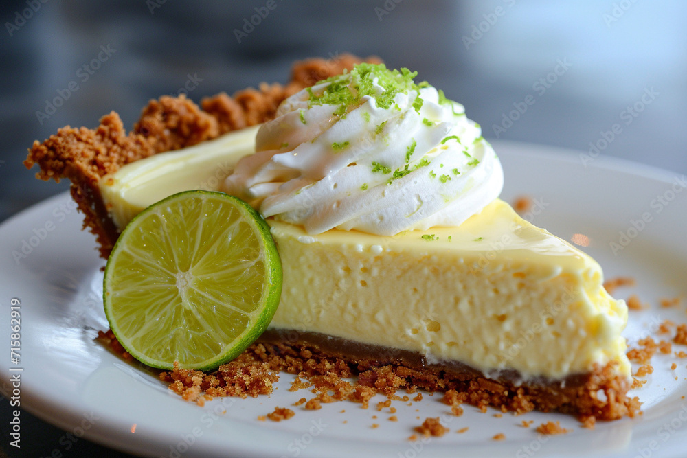 Delicious slice of key lime pie Delicious slice of key lime pie